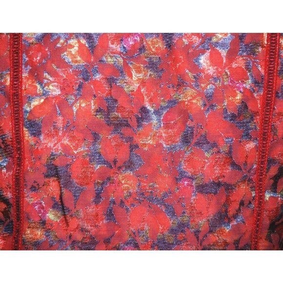 Reversible Ladies Red Floral Lightweight Jacket Size PS Button Up Casual Modest - Picture 11 of 11